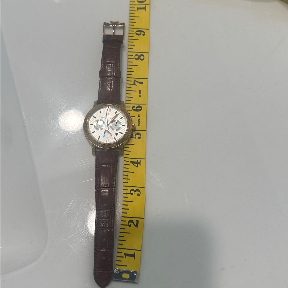 Gold Watch with Brown Strap - Picture 7 of 7